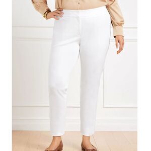 TALBOTS Plus NWOT Riviera Pant Women’s size 16 White Cropped Flat Front  Stretch